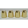 4 POLISHED BRASS 7/8" SMOOTH CANDLE FOLLOWERS - BURNERS -