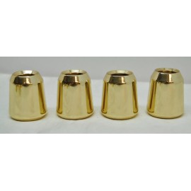 4 POLISHED BRASS 7/8" SMOOTH CANDLE FOLLOWERS - BURNERS - TOPPERS CANDELABRA