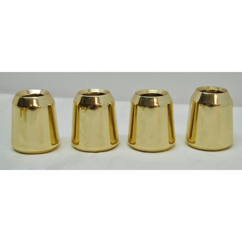 4 POLISHED BRASS 7/8" SMOOTH CANDLE FOLLOWERS - BURNERS -