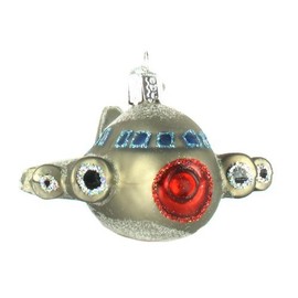 Old World Christmas Ornaments: Planes, Trains, Helicopters, Boats and Trucks Glass Blown Ornaments for Christmas Tree, Airplane