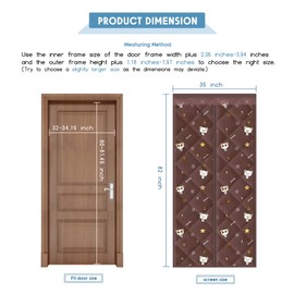 Pysrych Magnetic Thermal Insulated Door Curtain, Temporary Doorway Insulation to Keep Warm in Winter and Cool in Summer, Self-Sealing Hands Free Windproof Soundproof Door Screen