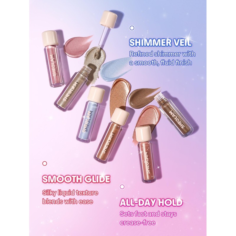 SHEGLAM Airglow Eye Tint 16 Hours Long-Lasting Liquid Eyeshadow Shimmer
