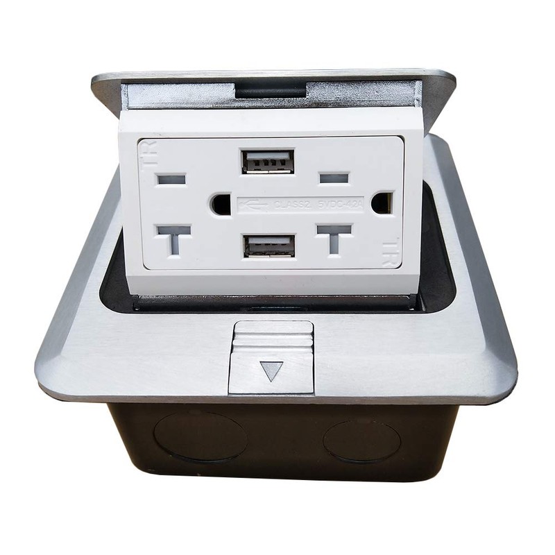Pop Up Floor Electrical Outlet Kitchen Countertop Waterproof Sockets Pop