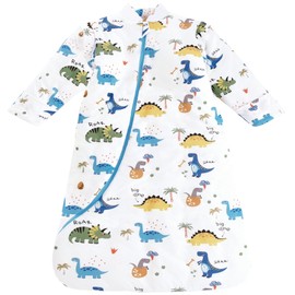 Chilsuessy Baby Sleeping Bag Winter Removable Sleeves Warm Lined 3.5 Tog Winter Sleeping Bags Boys Girls Sleeping Bag for Toddlers from 6 Months to 6 Years, Dinosaur World, M (75-90 cm)