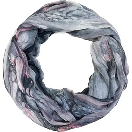 Jeamis Rainbow Silk Loop Colour Gradient Spring Round Scarf Rainbow Stripes Summer Lightweight Scarf Stole, gray