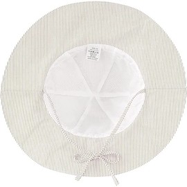 Durio Sun Hat Baby Hat Children Adjustable Foldable UV Protection with Adjustable Ties and Wide Brim, Beige stripes