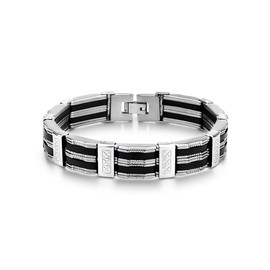 Men's Bracelets for Men Stainless Steel, Men's Bracelet Made of High-Quality Stainless Steel Fashion Jewellery, Jewellery Bracelet with Toggle Clasp for Men Collection Men's Collection
