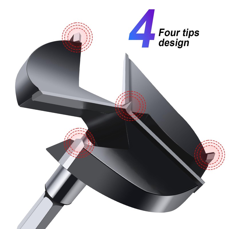 2-5/8"(66.7mm) Forstner Drill Bits,3-Cutter Tungsten Carbide Tipped Forstner Bit for