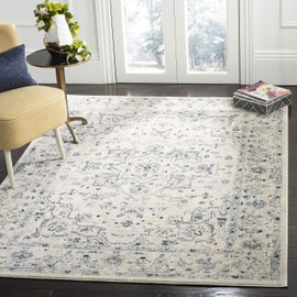 Safavieh Charleston Collection CHL411M Oriental Distressed Area Rug, 8' x 10', Ivory / Light Blue