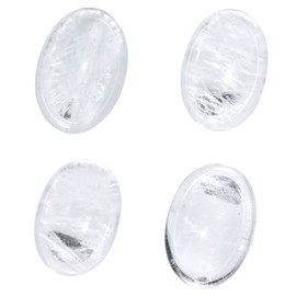 Rockcloud Pack of 4 1.3" Thumb Worry Stone Oval Shape Pocket Palm Stone Chakra Balancing for Anxiety Stress Relief Meditation, Rock Crystal
