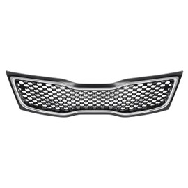 KUAFU Upper Grille Compatible with 2014 2015 Kia Optima 863502T700 863502T500 KI1200161 863504C700 86350-4C500 Front Bumper Grill Chrome Black & Silvery