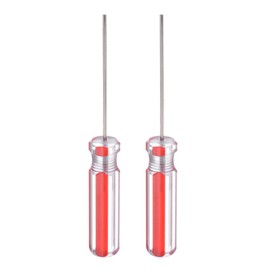 sourcing map 2pcs Magnetic Hex Screwdriver 55mm Length H1.5 Carbon Steel Hexagonal Head Screw Driver with Non-Slip Handle for Appliances Repair Improvement, Red