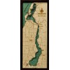 Lake Leelanau, Michigan 3-D Nautical Wood Chart, 13.5" x 31"