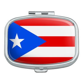 Puerto Rico Country Flag Rectangle Pill Case Trinket Gift Box