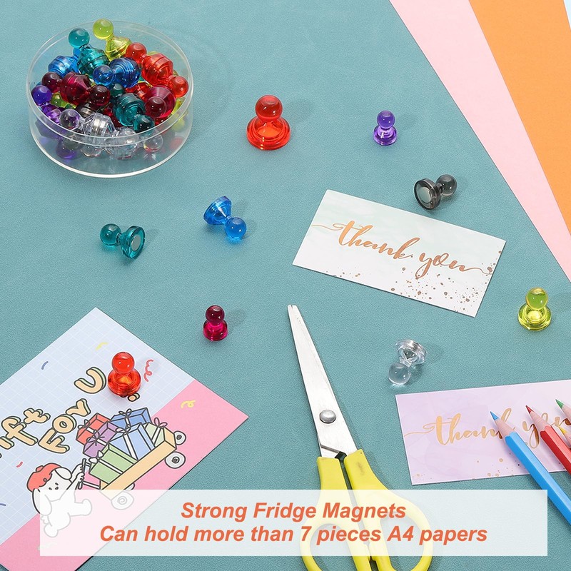 PATIKIL 32pcs Magnets Push Pins, 0.7x0.5 Strong Fridge Magnets Magnetic