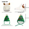 HOMDOWUP Green Santa Dog Hat Antler Costume Christmas for Cats