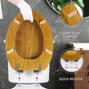 Angel Shield Wood Veneer Natural Toilet Seat with Quiet Close,