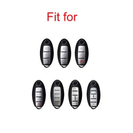 Royalfox(TM) 3, 4, 5, 6 botones, 3D, sin llave, mando a distancia, para Nissan Murano, Pathfinder Titan Maxima Sylphy Lannia Livina NV200 Tiida Teana Qashqai Sunny (plata)