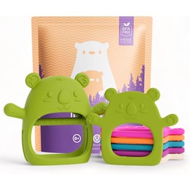 Infatot® Teething Toys for Baby Gifts - 2 Pack Koda Koala Teether Mitten Glove, Baby Essentials for Newborn, Teething Mitten for Babies - Baby Toys 0-6 Months 6+ Hand Teethers for Babies - Jade Green