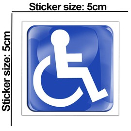 1 x 3D Waterproof 100% UV Protected Invalid Disabled Handicap Parking Permit Sign Wheelchair Car Automobile Motorcycle Windows Home Sticker KS 56