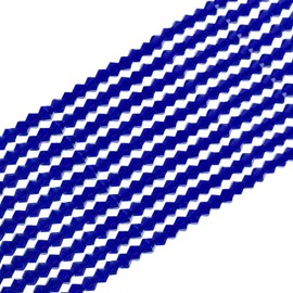 PATIKIL 4mm Bicone Crystal Glass Beads, 840 Pcs Rondelle Beads Faceted Crystal Beads Charms Bulk for Jewelry Making Earrings Bracelets DIY Craft, Dark Blue