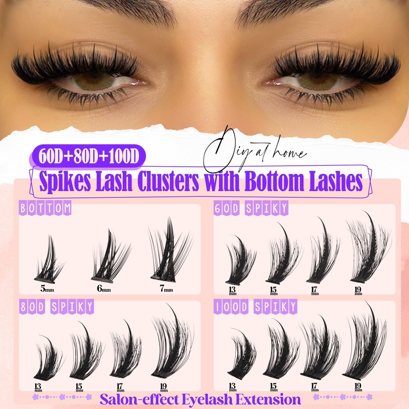 Volume Lash Clusters Spikes Cluster Eyelash Extensions 60D 80D 100D