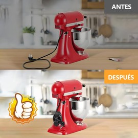 Organizador de Cables para Electrodomésticos, Enrollador de Cable de cocina 6 Piezas Soporte para Cables para Mezclador, Cafetera, Microondas, Tostador, Más limpio Ordenado (Negro*3, Blanco*3)