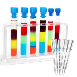 Copeflap Test Tube, Test Tube Stand, Toy, Experiment Set, Pipette Set, Color, Experiment, Chemistry, Science, Colored Water, Children (Clear)