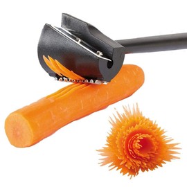 TXIN Carrot Curler and Peeler, Black Carrot Spiral Shred Slicer Root Vegetables Fruits Slicer Sharpener Garnishing Tool