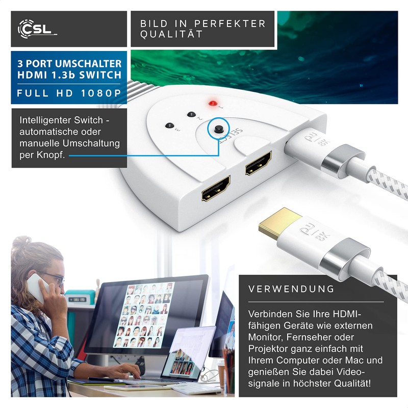 CSL - 3D Ready / Full HD 1080p HDMI Switch