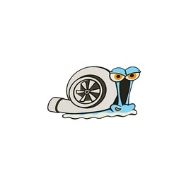 Cute Funny Snail Turbo Car Sticker, 4x3 Inches, Door, Bumper, Window, Trunk Decal Accessories for Cars, Trucks, and SUVs