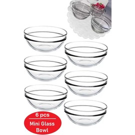 Orgingift Mini Glass Sauce Bowls, Mini Glass Bowls, Plain Design Cookie Camps, Sweet Sweets, Turkish Delight Service, Clear Glass, Breakfast Jam, Honey, Butter Dish (6, Plain Design)