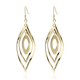 Meissa Ohrringe aus Sterlingsilber für Damen, geometrische Form, Statement-lange Ohrringe, hypoallergen, lange Kette, Gold-Ohrringe (Gold)