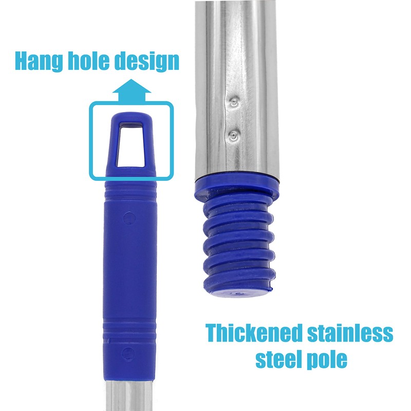 One Mop Handle With Two Microfiber Heads (1 Handle &