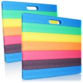 com-four® 2 x Knee Cushion - Comfortable Foam Knee Mat - Stadium Seat Cushion - Soft Knee Pads Gardening - Portable Knee Protection Mat - Water-Resistant, Insulating (Rainbow)