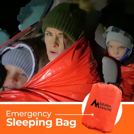 Sierra Madre Emergency Sleeping Bag – Ultralight, Waterproof Mylar Thermal Bivy Sack Tent for Hiking, Bug-Out Bags, Survival Kits – Emergency Survival Space Blanket for Heat Retention 2 Pack