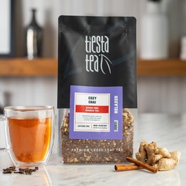 Tiesta Tea - Cozy Chai, Loose Leaf, Spiced Chai Rooibos Tea, Premium Caffeine-Free Herbal Blend, Makes Hot or Iced & Up to 200 Cups, 16oz Resealable Bulk Pouch