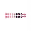 24pcs Press on Nails Short Square False Nails Black Pink