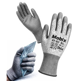 Mobix HPPE EN388 4X42D Cut Resistant Gloves, For Work Use, Glass Work, Metal Processing, Construction, Cargo Safety Gloves (1 Pair, 3 Pairs, 5 Pairs), M, 1.0, pair
