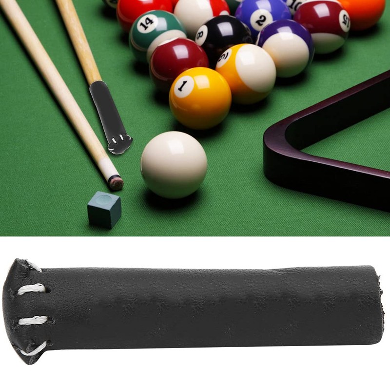 Alomejor Leather Snooker Tip Head Protective Cover Billiard Stick Protector