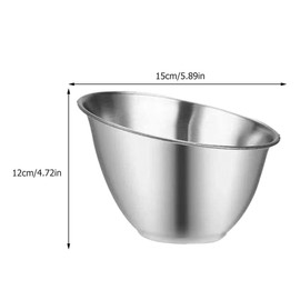 Ciieeo 1Pc Versatile Stainless Steel Sauce Storage Bowl for Restaurants Oblique Mouth Design Stackable Kitchen Accessory for Easy Storage