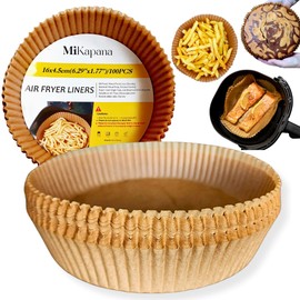 Disposable Air Fryer Parchment Paper Liners - Non-Stick, Food Safe, Waterproof, Oilproof Accessories for Baking, Microwave - Round 6.3" 100 Pcs