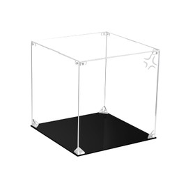 CHILLCASE Clear Acrylic Display Case with Meaningful Engraving Design,Self-Assembled Display Box,Dust-Proof Showcase for Action Figures Collectibles（Angry,9.8×9.8×9.8 inch