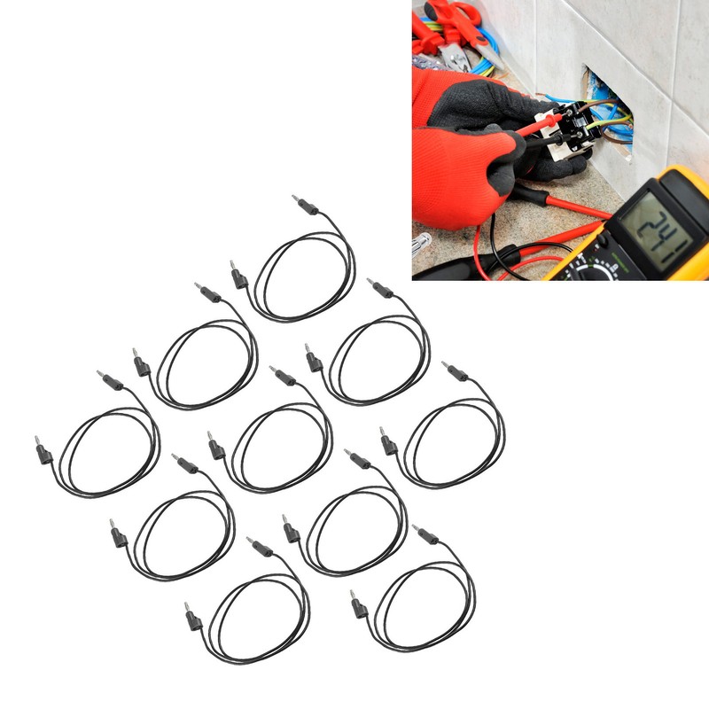 10 Set Banana Plug Test Leads Male to Male Brass