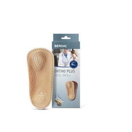 Bergal Ortho Plus - Insoles - Supportive Footbed with Genuine Leather, light brown