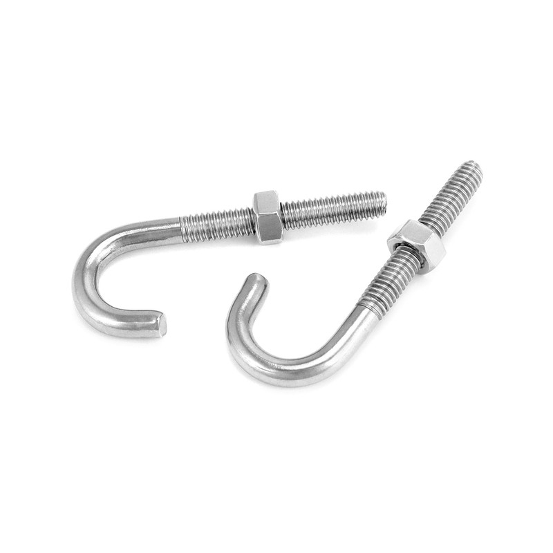 QWORK Steel J-Bolt with Nut, 5/16" x 3" Anchor Bolts,