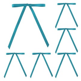 Meseey 50 Pcs 5 x 7 Inch Teal Grosgrain Ribbon Bows with Twist Tie Gift Bows for Gift Wrapping, Crafts, Parties (Teal,Width of 3/8")