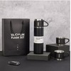 Prisha India Craft Black Vacuum Flask Set - Insulated Water