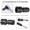 Gasea 2 Pack 1/2 Square Drive to 1/4 Hex Shank