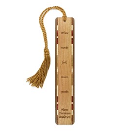 Hans Christian Andersen Music Speaks Quote, Engraved Wooden Bookmark - Also Available with Personalization - Made in USA
